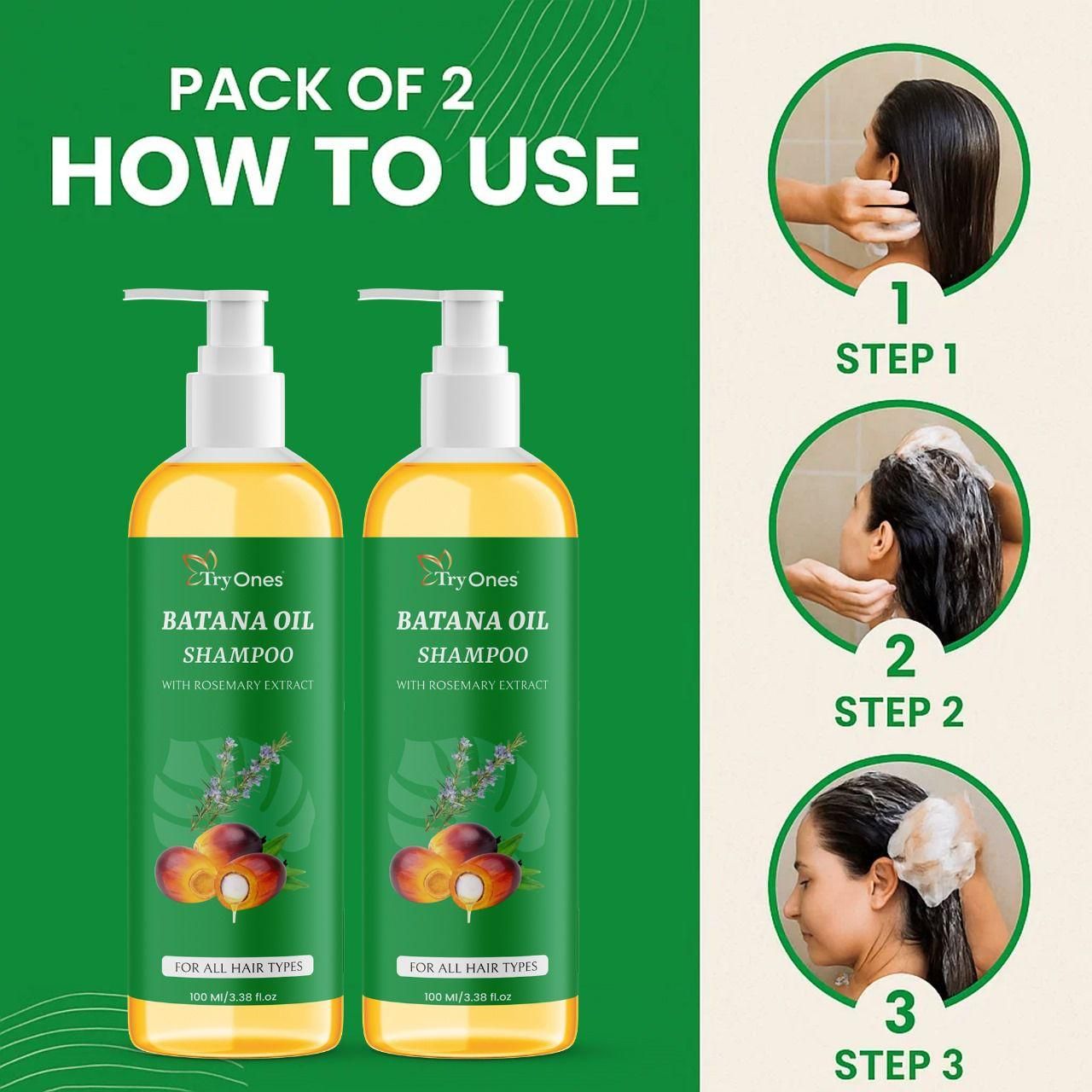 BATANA OIL SHAMPOO with Rosemary Extract (buy 1 get 1 free)
